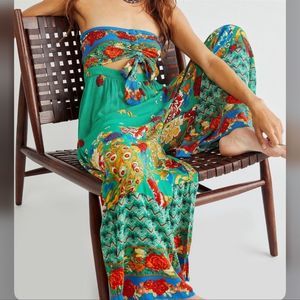 Free People Bali Birds of Paradise cutout jumpsuit
